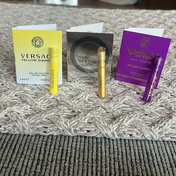 Versace Other - 3 Versace samples / yellow diamond , EROS, Dylan purple